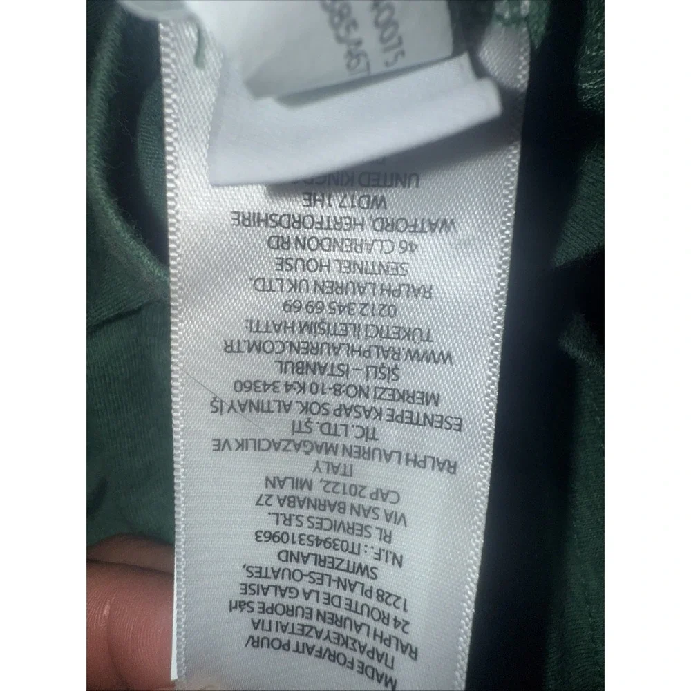 POLO‎ Ralph Lauren Shirt XL /(18-20 )Green Long Sleeve Jersey Cotton Pony Logo.
